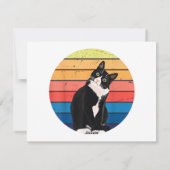 タキシード猫ギフトレトロの色 – 動物愛好家 シーズンカード (裏面)