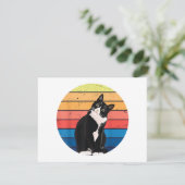 タキシード猫ギフトレトロの色 – 動物愛好家 シーズンカード (スタンド正面)