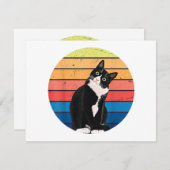 タキシード猫ギフトレトロの色 – 動物愛好家 シーズンカード (正面/裏面)