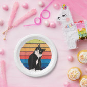 タキシード猫ギフトレトロの色 – 動物愛好家 ペーパープレート (パーティー)