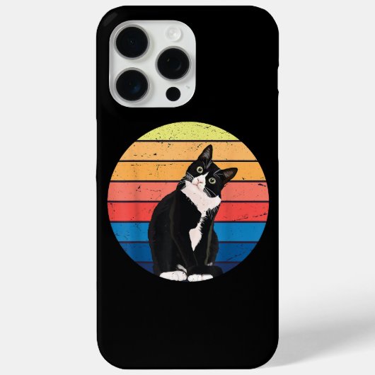 タキシード猫ギフトレトロの色 – 動物愛好家 Case-Mate iPhoneケース (裏面)