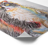 タキシード猫スケッチアートキャット猫ポスター ポスター (角)