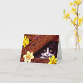 タキシード猫ダッフォジルスアート制作 カード (黄色い花)