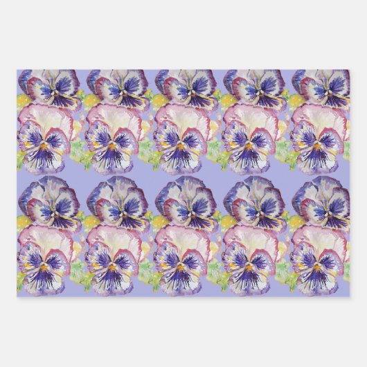 タキシード猫ネコピンクの花の水色絵画's ラッピングペーパーシート (正面3)