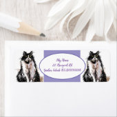 タキシード猫ネコ紫差出人住所ラベル ラベル (インサイチュ)