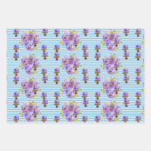 タキシード猫ネコ青い花の水色絵画's ラッピングペーパーシート (正面2)