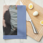 タキシード猫ハッピーダンスフォトキッチンタオル キッチンタオル (四つ折り)