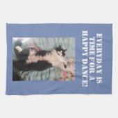 タキシード猫ハッピーダンスフォトキッチンタオル キッチンタオル (横)