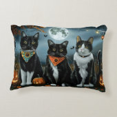 タキシード猫ハロウィン不気味 アクセントクッション (裏面)