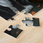 タキシード猫ハロウィン不気味 ジグソーパズル (側面)