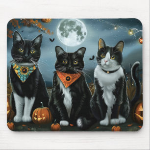 タキシード猫ハロウィン不気味 マウスパッド