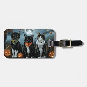タキシード猫ハロウィン不気味 ラゲッジタグ