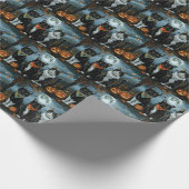 タキシード猫ハロウィン不気味 ラッピングペーパー (角)