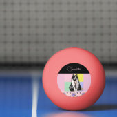 タキシード猫パステルピンクの女の子カスタマイズ 卓球ボール (ネット)