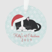 タキシード猫パーソナライズされたの写真クリスマス オーナメント (正面)