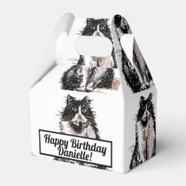タキシード猫ブラック誕生日猫ケーキお願い箱 フェイバーボックス