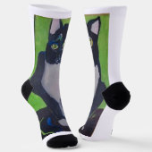 タキシード猫ブラック/白アスレティックソックス大 ソックス (傾斜あり)