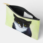 タキシード猫ポートレート絵を描の可愛いオリジナルアート アクセサリーポーチ (見開き)