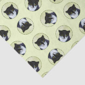 タキシード猫ポートレート絵を描の可愛いオリジナルアート 薄葉紙 (詳細)