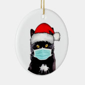 タキシード猫マスクをかぶったクリスマスの飾り セラミックオーナメント (右)