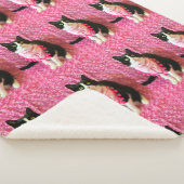 タキシード猫ミディアムシェルパ毛布を桃 シェルパブランケット (3/4)