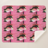 タキシード猫ミディアムシェルパ毛布を桃 シェルパブランケット (正面(横))