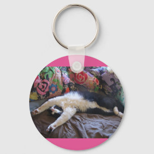 タキシード猫メおもしろいキシカンかわいい誕生日 キーホルダー