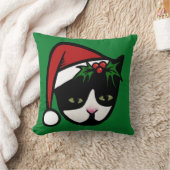 タキシード猫メリークリスマス クッション (ブランケット)