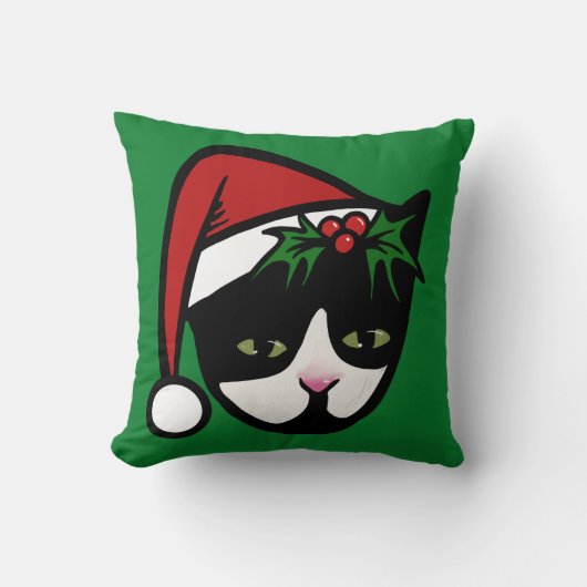 タキシード猫メリークリスマス クッション (正面)