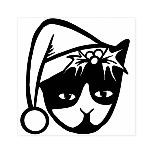タキシード猫メリークリスマス ラバースタンプ (インプリント)