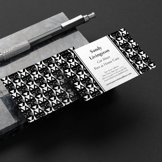 タキシード猫モダン幾何学的名刺 名刺