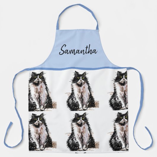 タキシード猫可愛い猫たち白黒動物ペットエプロン エプロン (正面)