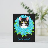 タキシード猫愛好家のカスタマイズ可能な招待状 キティ 招待状 (スタンド正面)