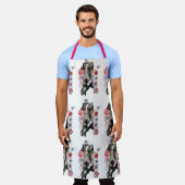 タキシード猫白黒おもしろいかわいい猫フローラプロ エプロン (着用した状態)