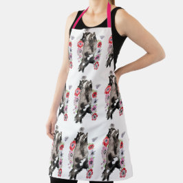 タキシード猫白黒おもしろいかわいい猫フローラプロ エプロン