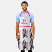 タキシード猫白黒おもしろいかわいい猫フローラ エプロン (着用した状態)