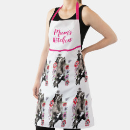 タキシード猫白黒おもしろいかわいい猫フローラ エプロン