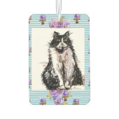 タキシード猫白黒キャッツガールズブルーフローラ カーエアーフレッシュナー (裏面)