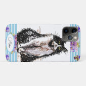 タキシード猫白黒キャッツガールズブルーフローラ Case-Mate iPhoneケース (裏面(横))