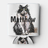 タキシード猫白黒ネコクーラーボックス 缶クーラー (正面)