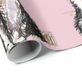 タキシード猫白黒ネコベビーピンク ラッピングペーパー (ロールコーナー)