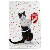 タキシード猫誕生日風船 ミディアムペーパーバッグ (正面)