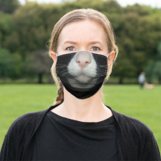 タキシード猫顔マスク 大人用布マスク