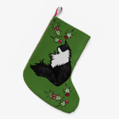 タキシード猫 スモールクリスマスストッキング (正面 (吊り時))