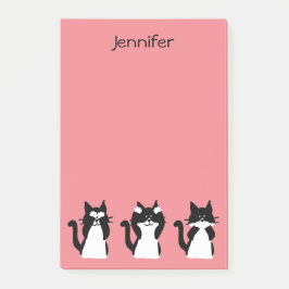タキシード猫 |スリーワイズ猫ちゃんライトコーラル ポストイット