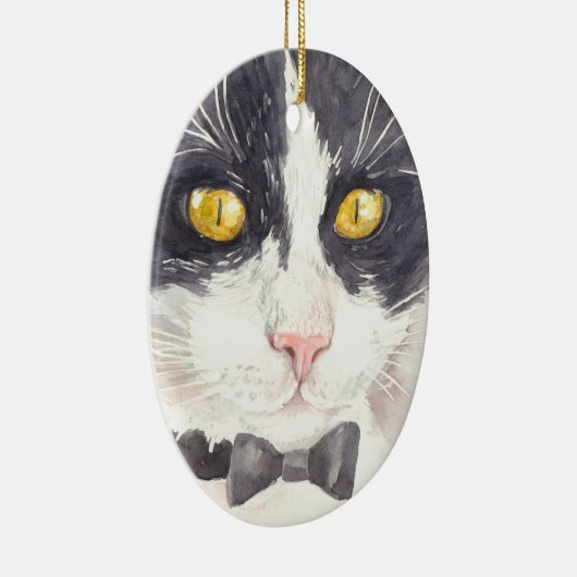 タキシード猫 セラミックオーナメント (右)