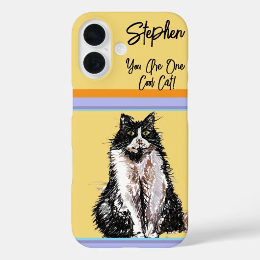 タキシード猫 パステルカラーの猫 女性向け Case-Mate iPhoneケース (裏面)