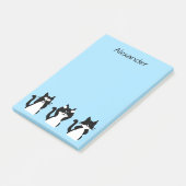 タキシード猫 |三賢い猫ちゃんライトブルー ポストイット (アングル)