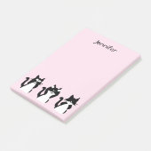 タキシード猫 | 3つのワイズ猫ちゃんライトピンク ポストイット (アングル)