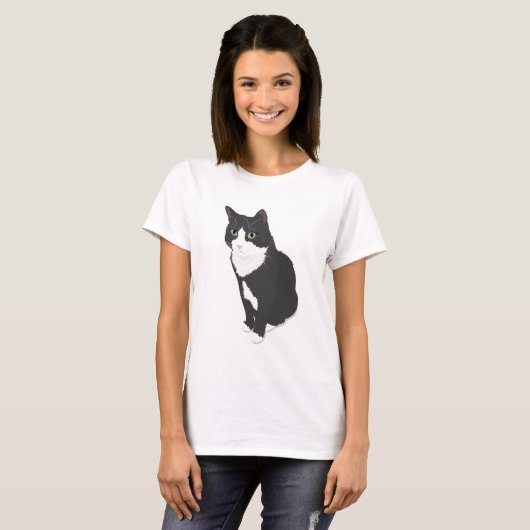 タキシード猫 Tシャツ (正面フル)